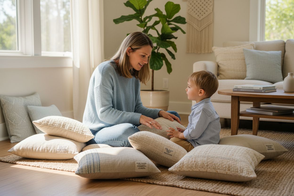 umweltfreundliche Kuschelkissen, nachhaltige Materialien, Familie
