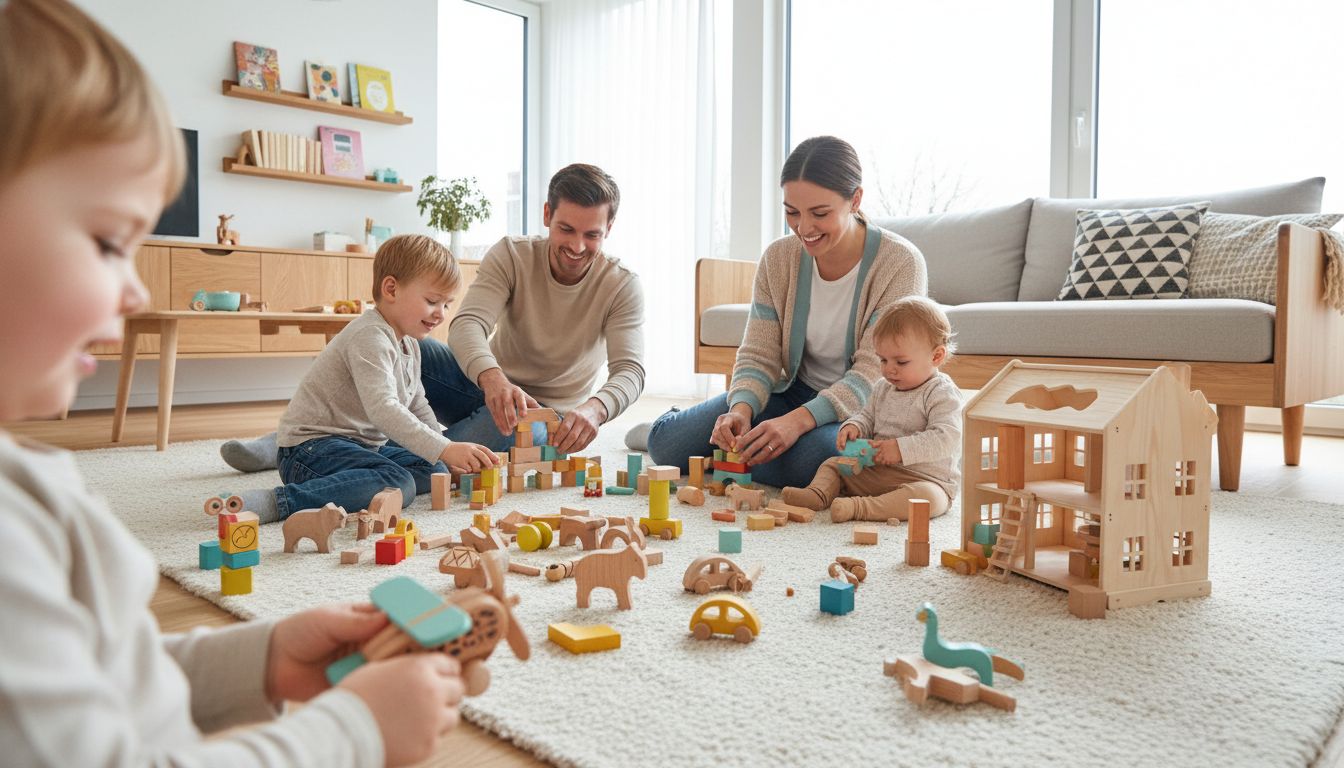 nachhaltiges Holzspielzeug Familie