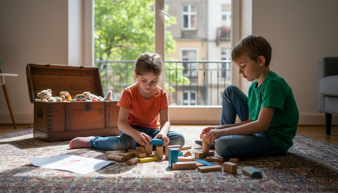 Kinder entdecken spielerisch die Welt mit nachhaltigen Holzspielzeugen.