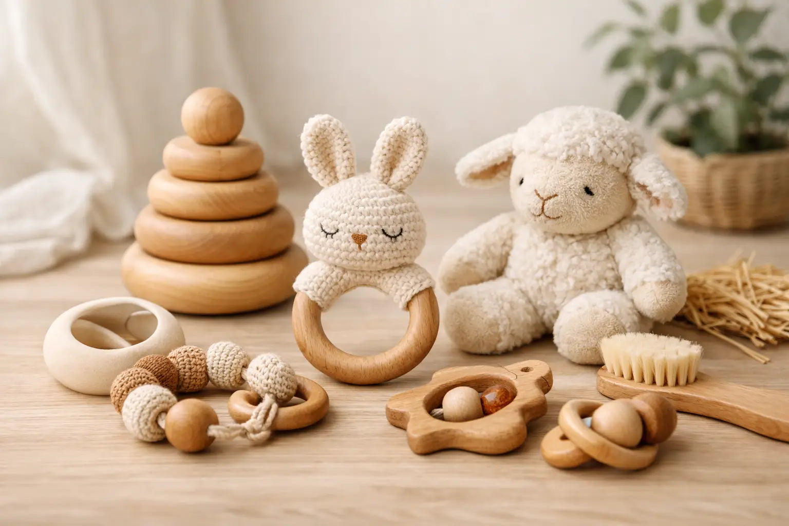 5 Naturmaterialien für Babyspielzeug im Alltag