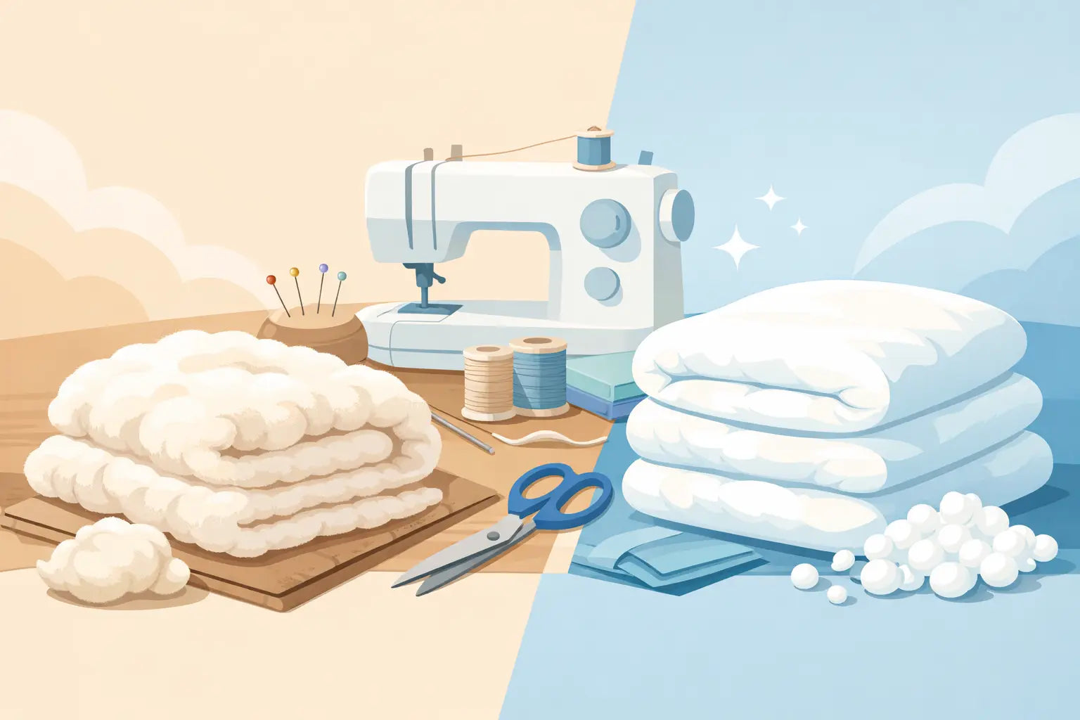 Wollvlies oder Polyesterfüllung beim Nähen?