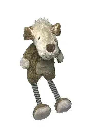 Bio Kuscheltier Hund Mit Gestreiftem Jersey – Handgefertigt Von PAT & PATTY Aus 100 % GOTS Zertifizierter Bio-Baumwolle, Weich Und Kindersicher