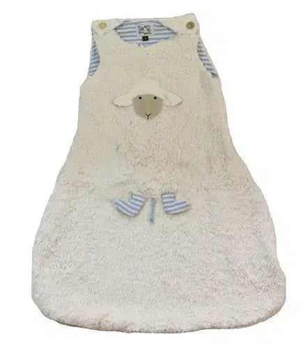 Detailansicht der Rückseite oder des Bio-Etiketts vom Schlafsack "Schaf" aus Plüsch – aus GOTS-zertifizierter Bio-Baumwolle von PAT & PATTY