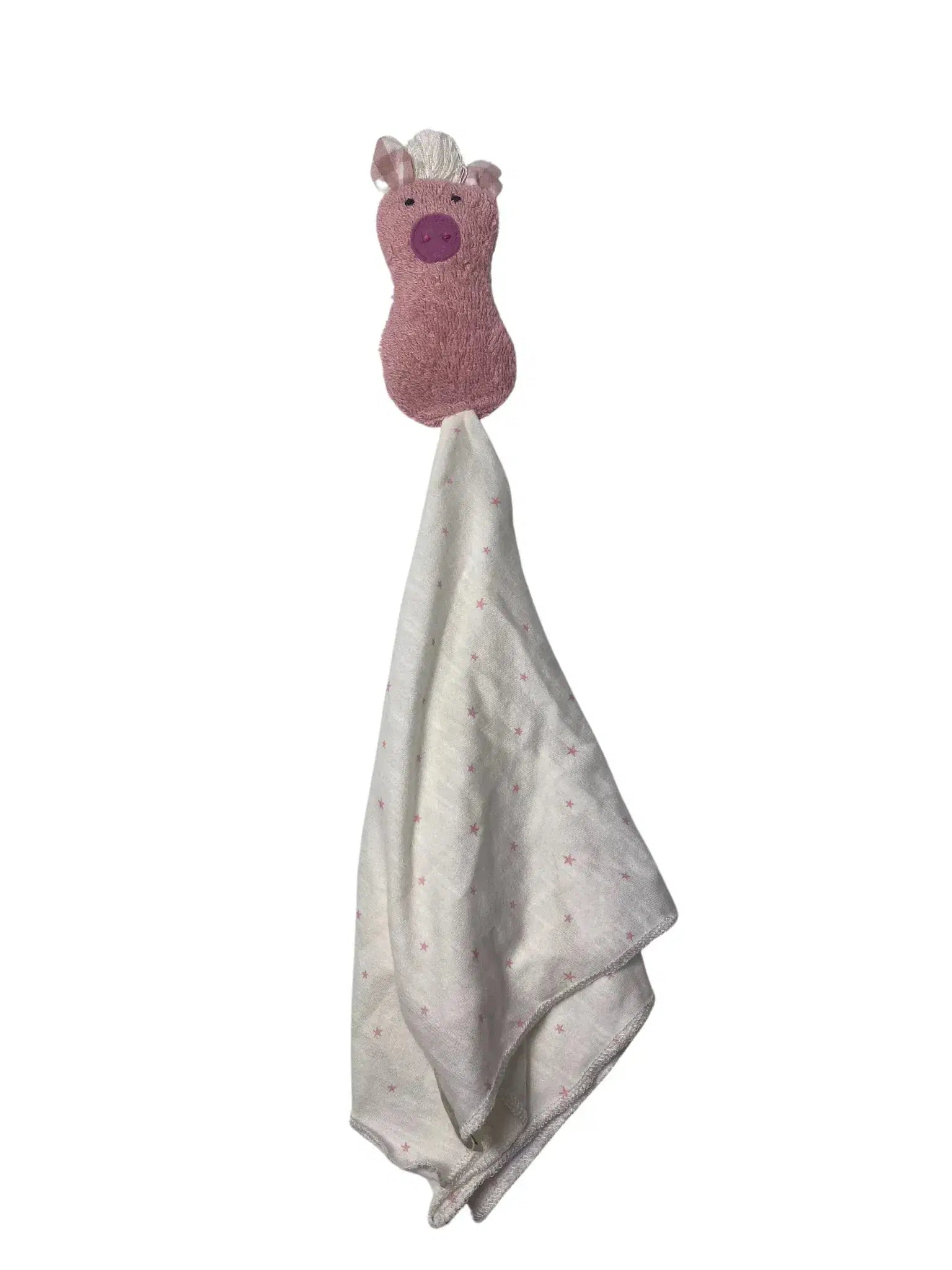 Bio Schmusetuch Schwein – waschbar, handgefertigt aus GOTS-zertifizierter Baumwolle von PAT & PATTY