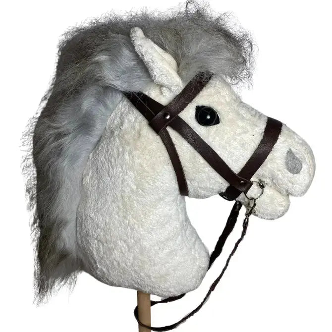 Nachhaltiges Bio-Steckenpferd Pontos mit Gebiss – handgemachtes Spielzeug für Kinder von PAT & PATTY