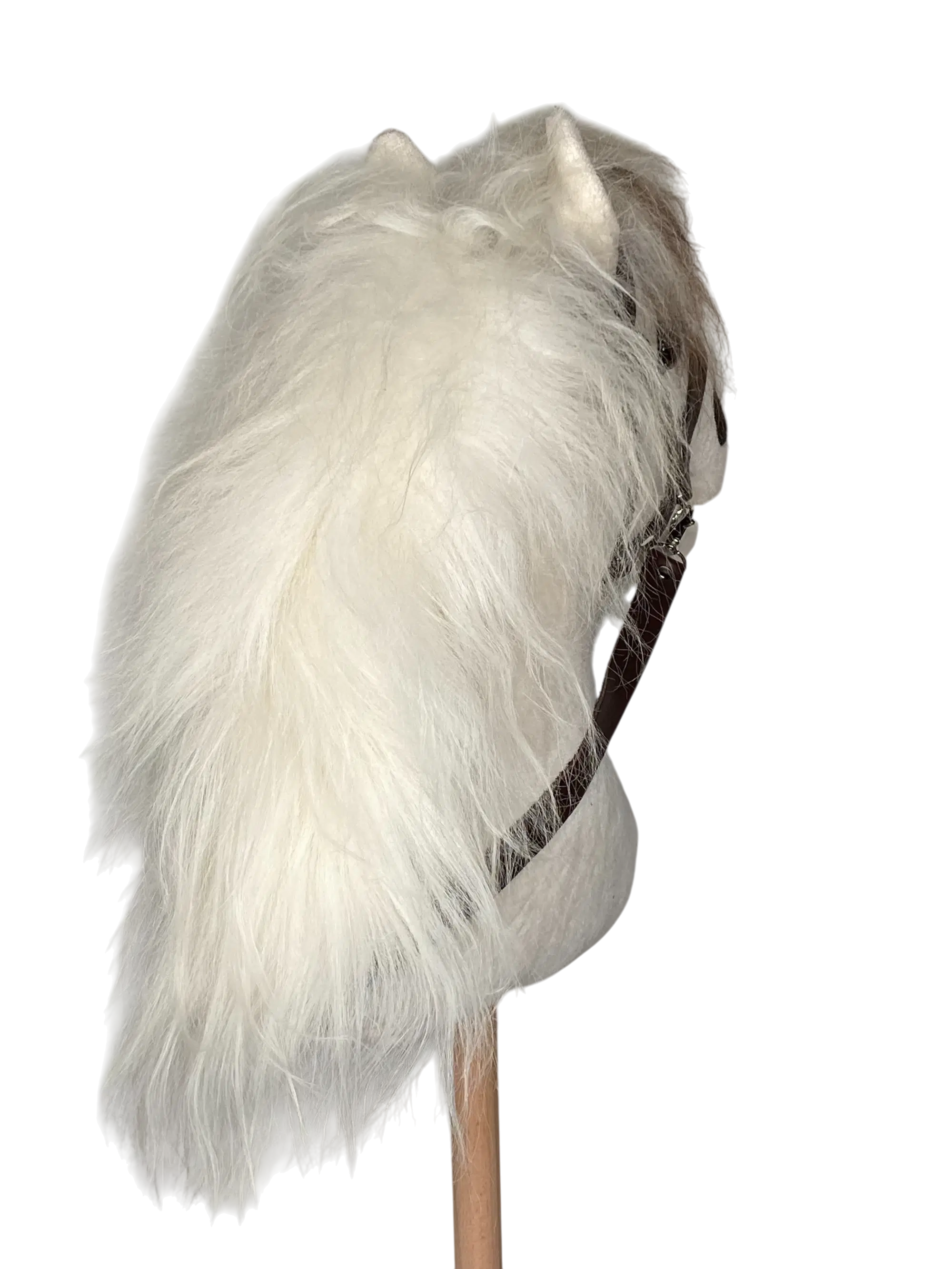 Bio Steckenpferd aus Baumwollsamt mit einem Gebiss