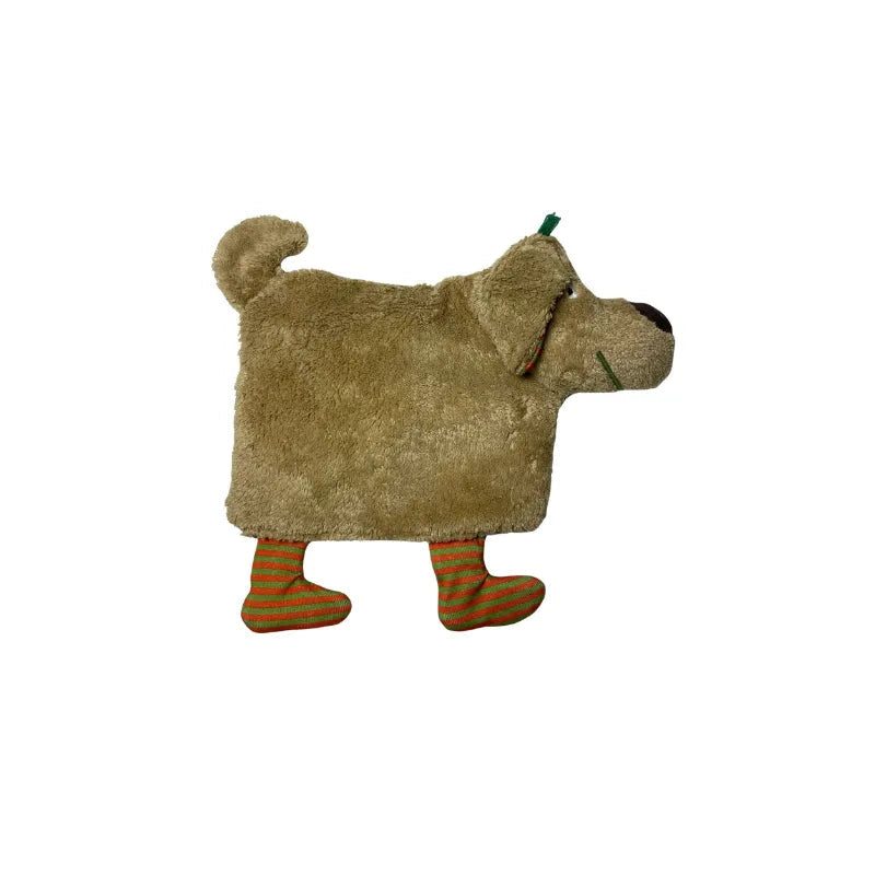 Waschbares Bio Wärmekissen Hund in Hellbraun von PAT & PATTY
