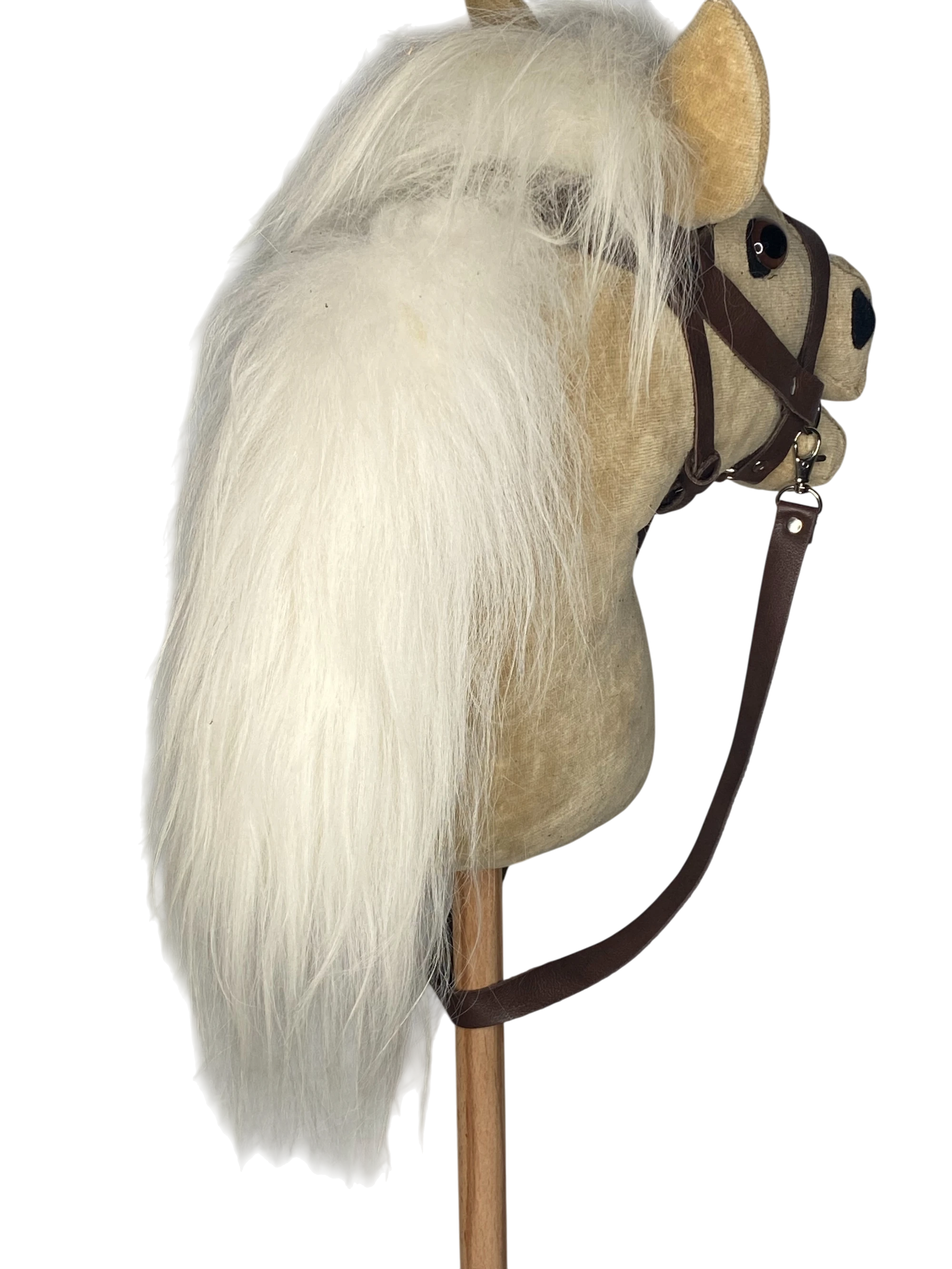 Bio Hobby Horse Steckenpferd beiges Samt / Velvet GOTS zertifiziert von PAT & PATTY