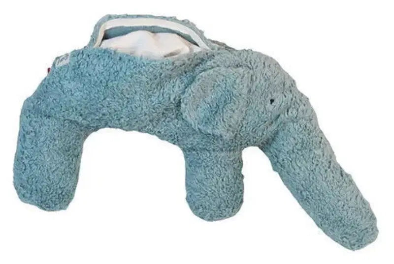Bio Kuschelkissen Elefant aus Baumwolle Farbe eisblau - PAT & PATTY