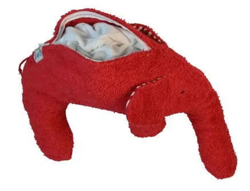 Bio Kuschelkissen Elefant rot mit eine Inlett aus Baumwolle - PAT & PATTY