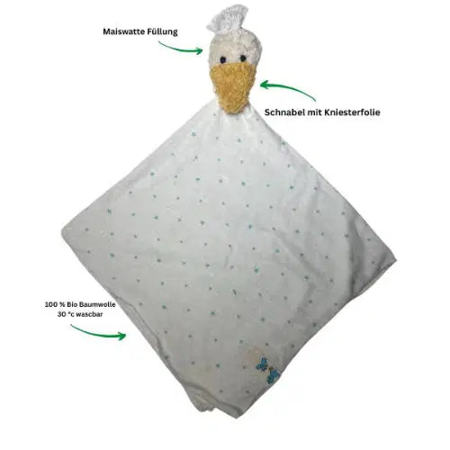 Weiches Schmusetuch in Gänseform aus Bio-Baumwolle – handgemachtes Kuscheltuch für Babys von PAT & PATTY