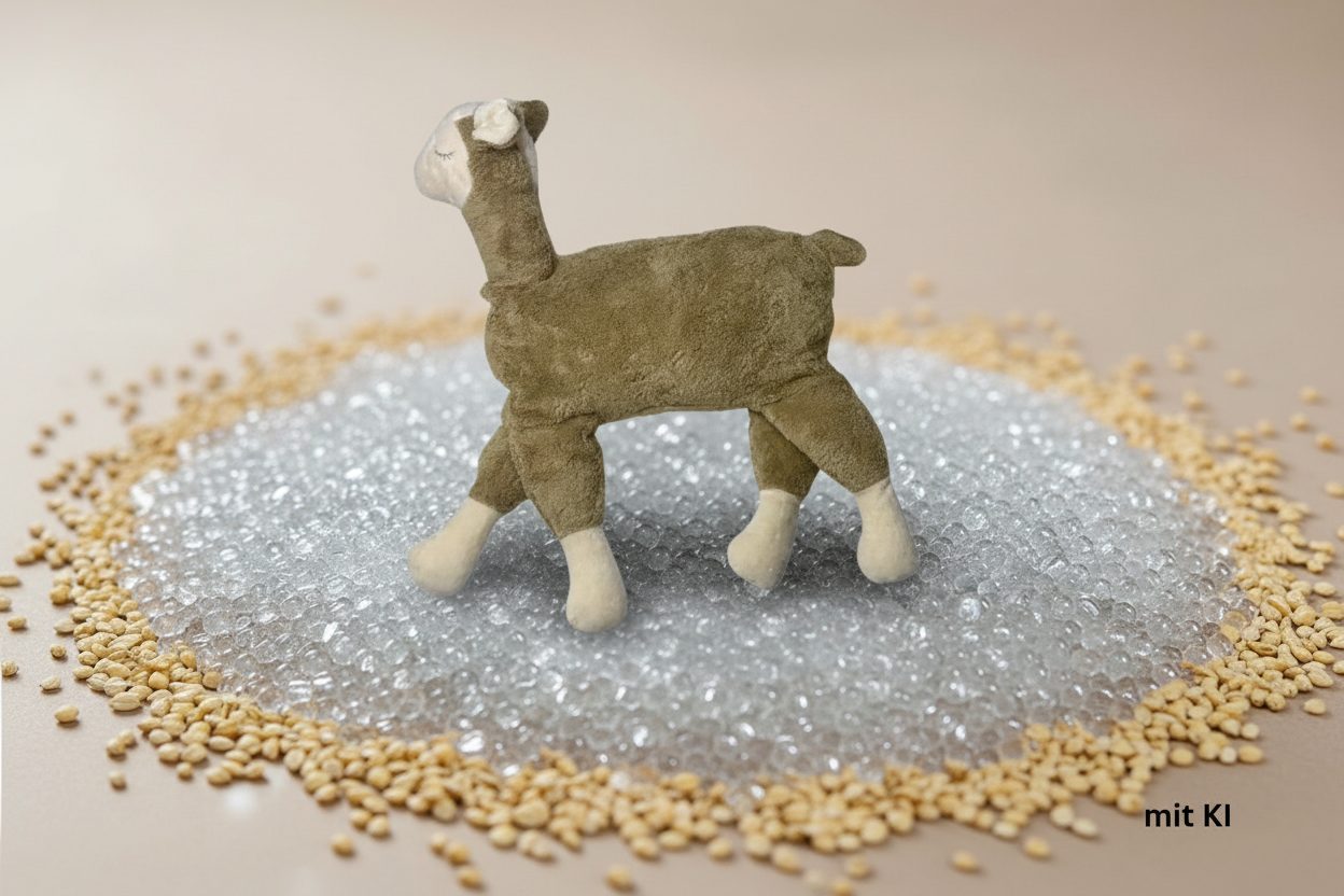 bio Kuschelkissen Alpaka hellbraun Gewichtes Kissen mit Glasperlen , GOTS zertifiziert â PAT & PATTY