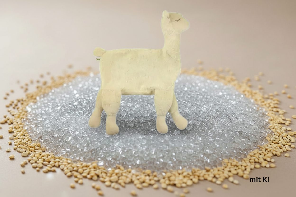 bio Kuschelkissen Alpaka naturweiss Gewichtes Kissen mit Glasperlen , GOTS zertifiziert â PAT & PATTY
