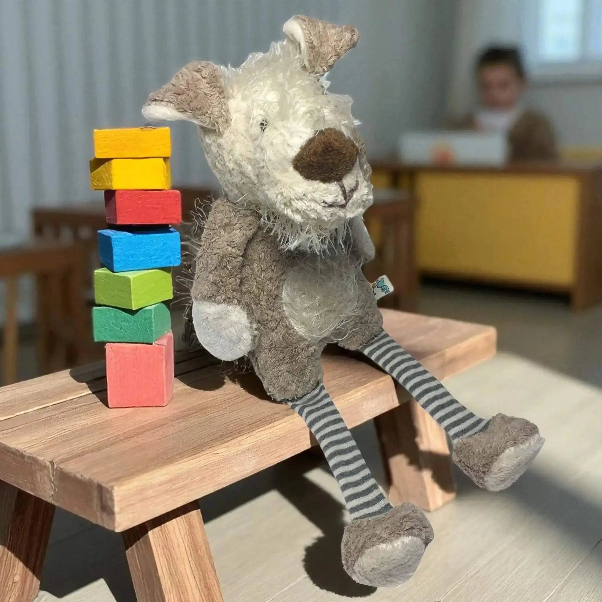 Beiges Bio Kuscheltier Hund Aus 100 % GOTS Zertifizierter Baumwolle – Weich, Nachhaltig Und Handgefertigt Von PAT & PATTY