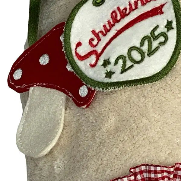 Handgemachte Schultüte aus Bio-Stoff mit Fliegenpilz-Motiv – liebevoll für Schulkinder zur Einschulung gefertigt