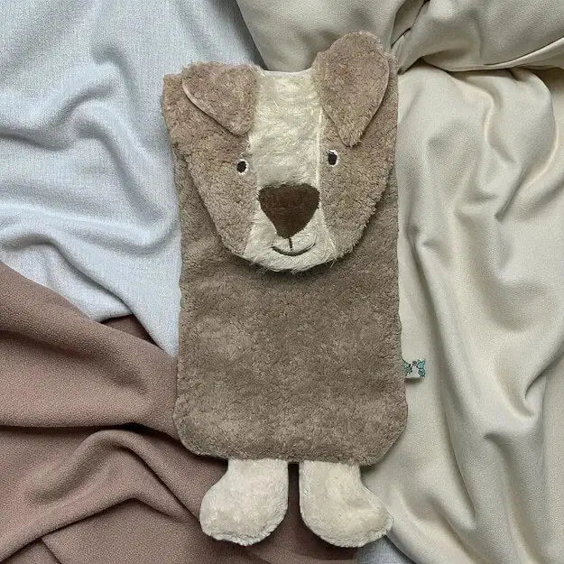 Beige Bio Wärmflasche in Form des Hundes „Neo“ von PAT & PATTY