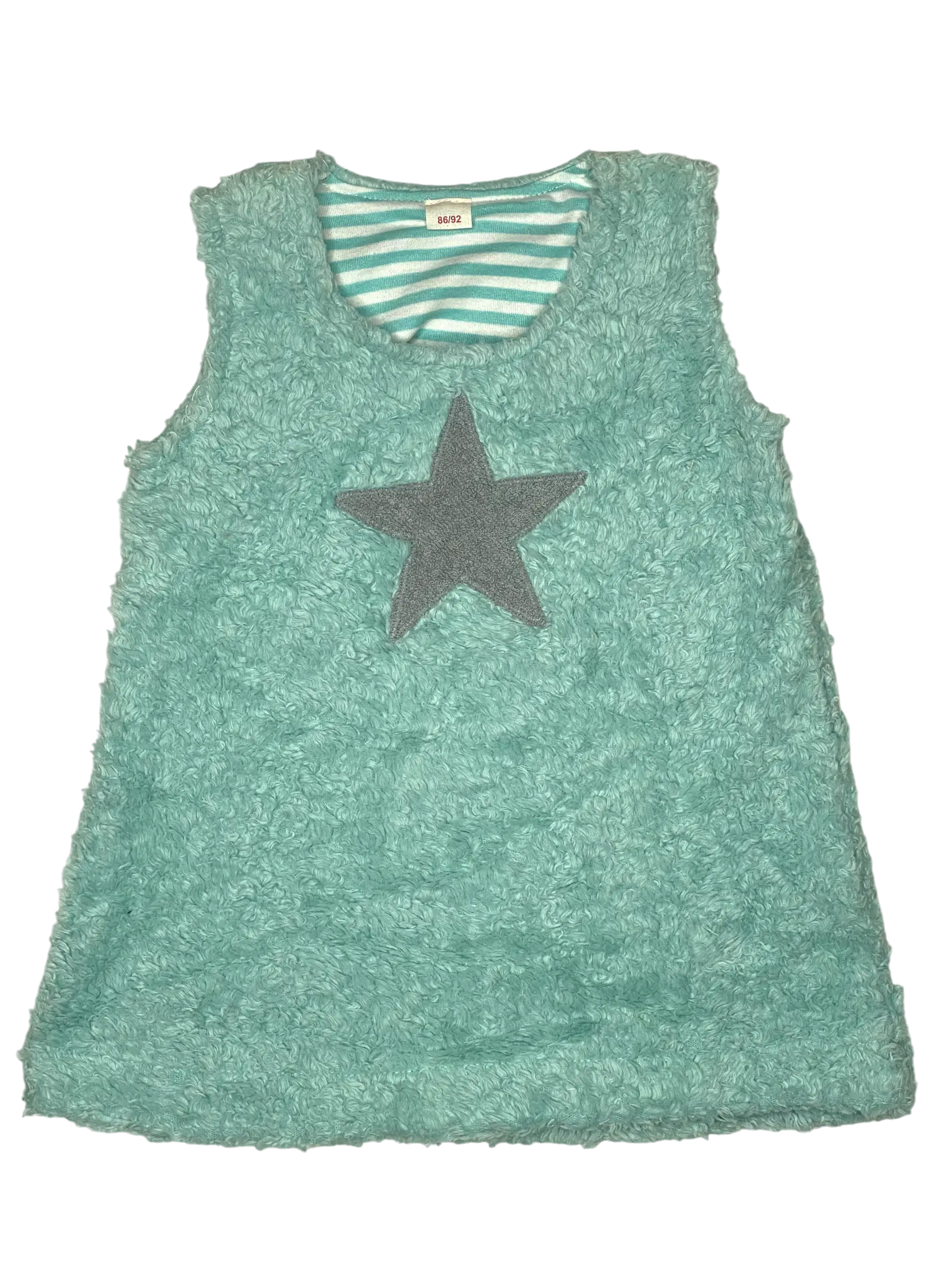 eisblau Plüschkleid mit Stern Applikation