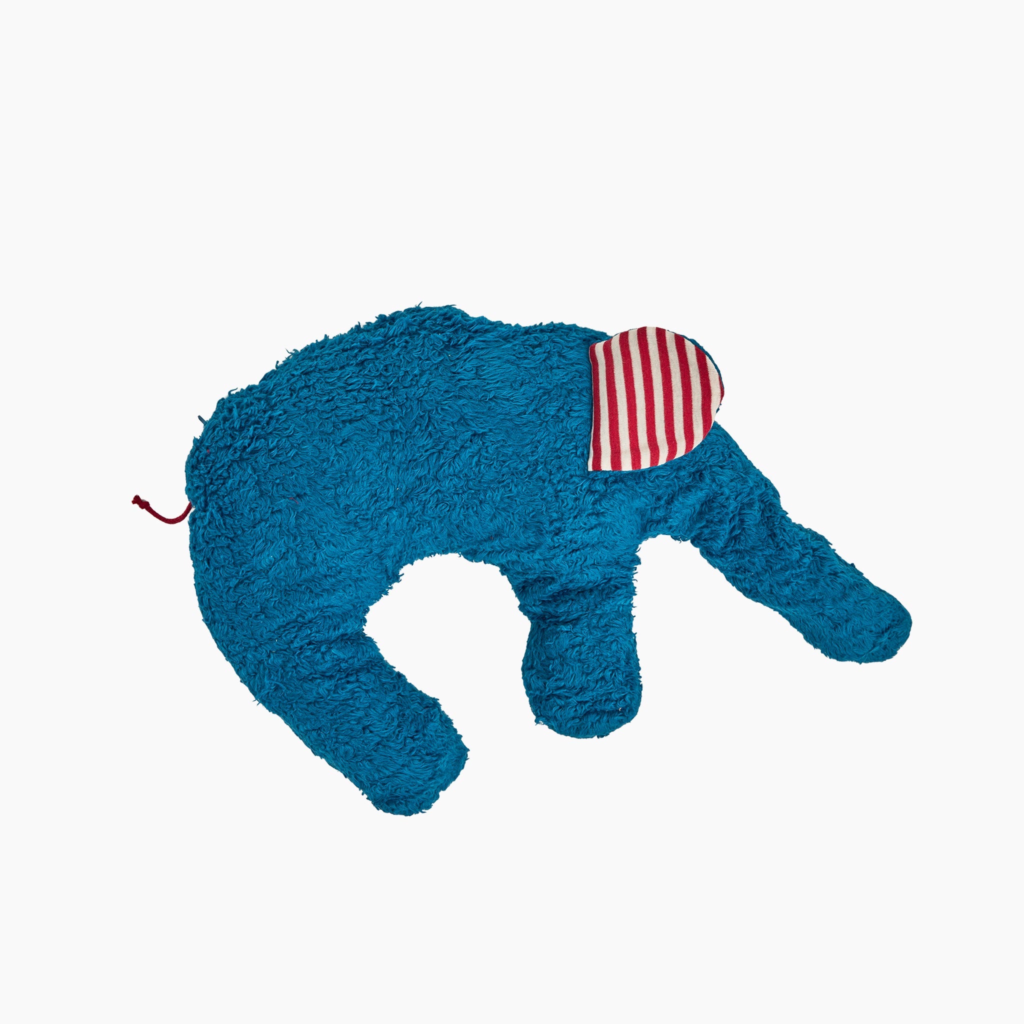 Bio Kuschelkissen Nackenkissen Elefanten im petrol mit rotweiss Streifen im Ohr
