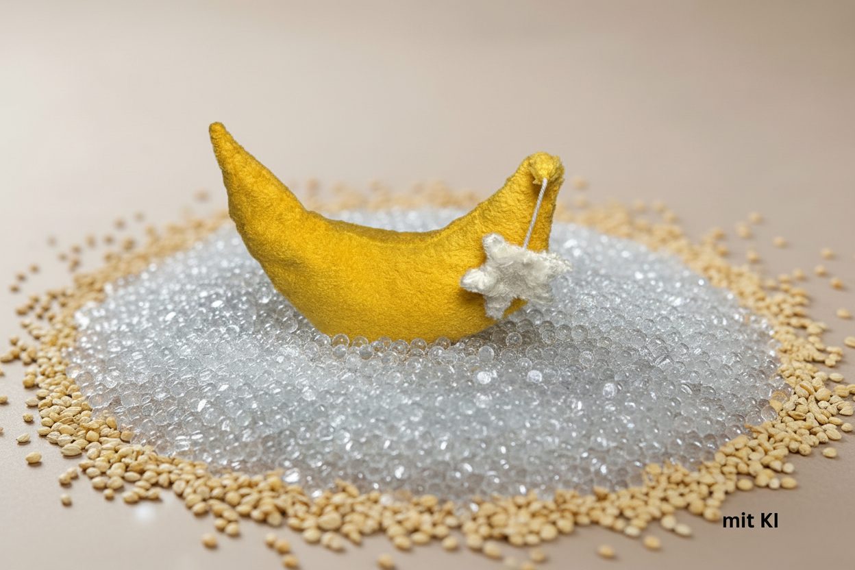 Bio Kuschelkissen Mond Nackenkissen aus Baumwolle – Spelzfüllung, GOTS