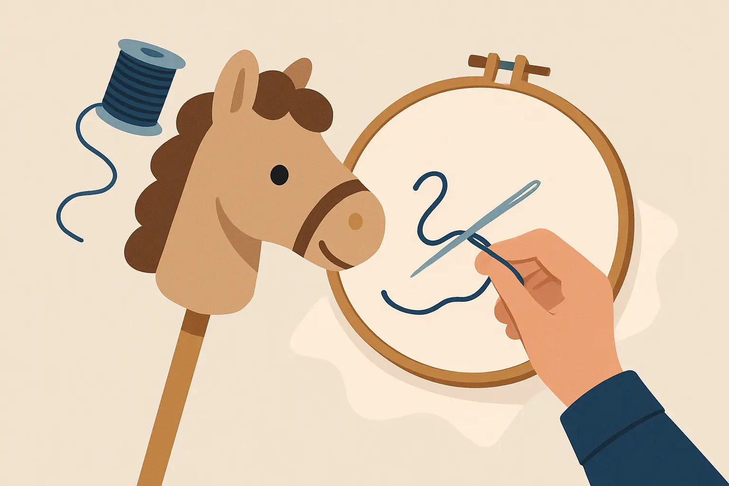 Steckenpferd mit Namen besticken: so geht’s