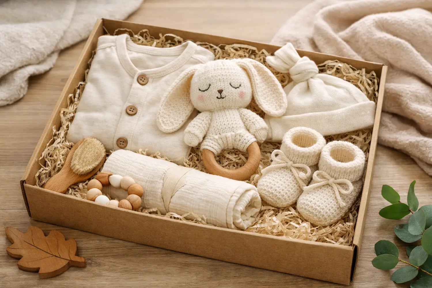 Baby-Geschenkset aus Bio-Textilien