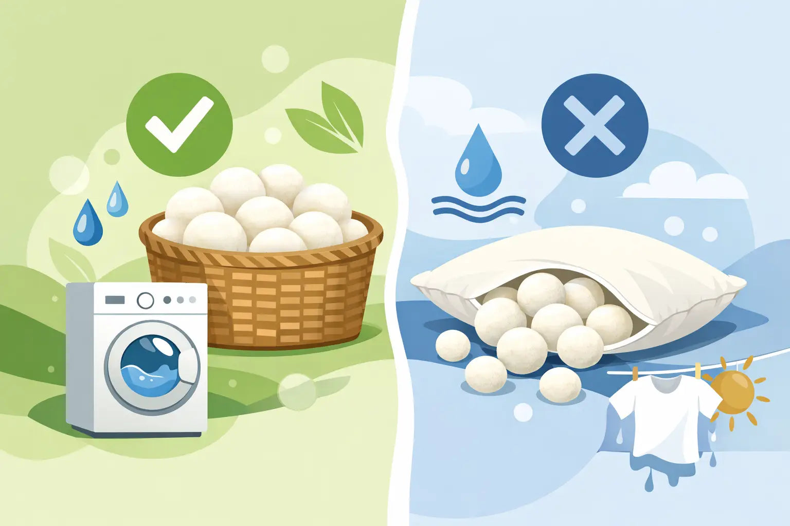 Wollkugeln Füllung waschbar - ja oder?