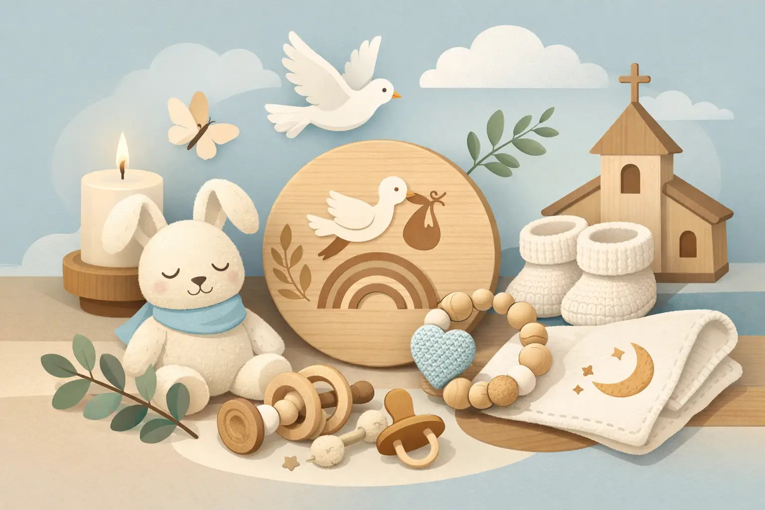 Geschenk zur Taufe personalisiert bio handarbeit