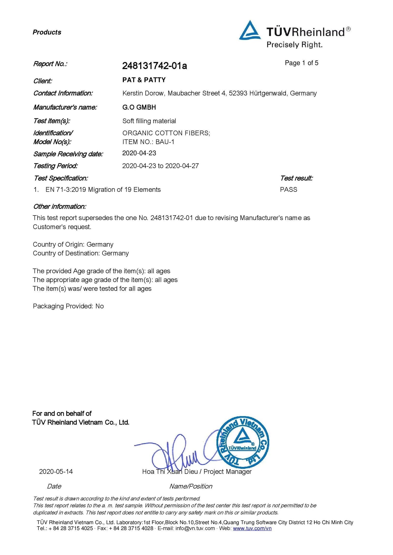 Allergikerfreundliche Füllwatte Aus 100 % Bio Baumwolle (GOTS/kbA Zertifiziert) – Chemikalienfreie, Hautfreundliche Füllung Von PAT & PATTY Für Babyprodukte Und Sensible Einsätze