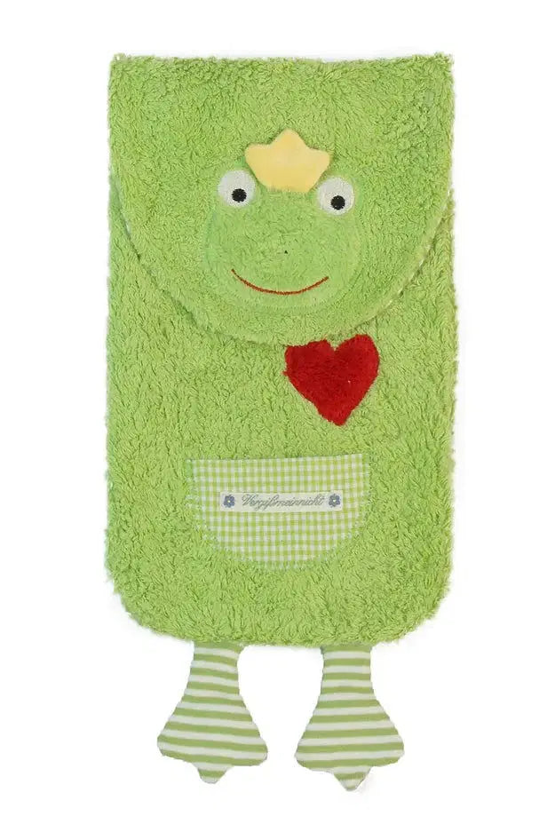 Kuschelige Wärmflasche in Froschform aus Bio-Materialien von PAT & PATTY