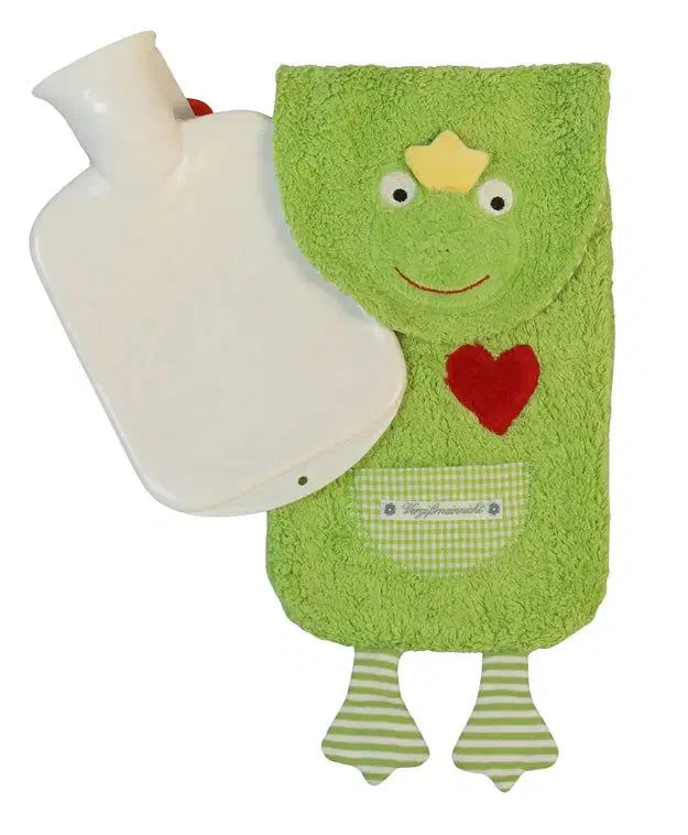 Plüsch-Wärmflasche in Form eines Froschs aus Bio-Materialien von PAT & PATTY
