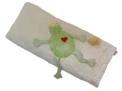 Gefaltete Bio Kinderdecke "Froschkönig" – handgemacht aus weicher, GOTS-zertifizierter Bio-Baumwolle von PAT & PATTY