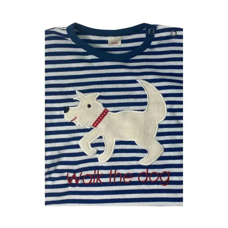 Rueckansicht: Bio Langarmshirt Hund fuer Kinder