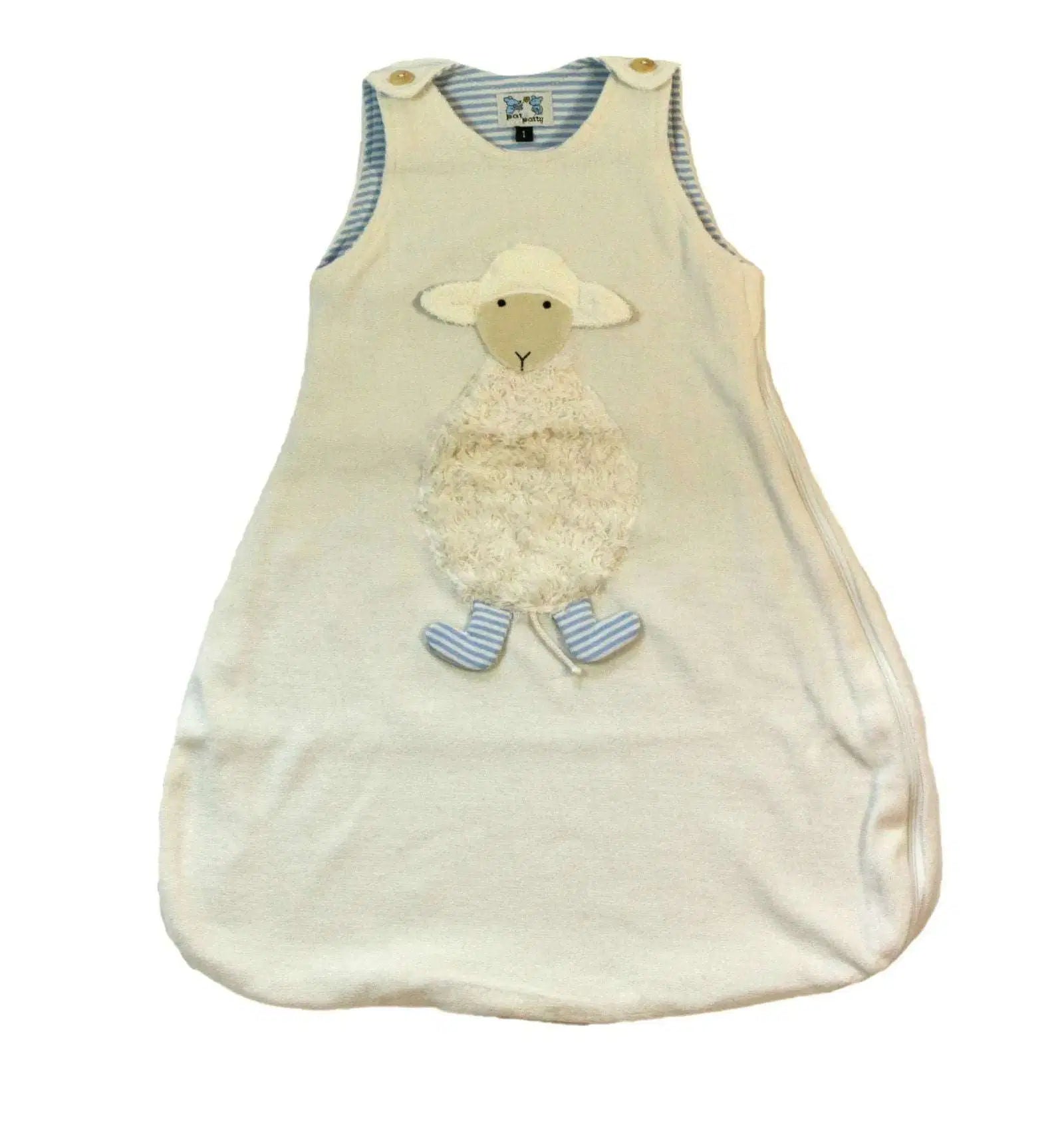 Bio Baumwolle Schlafsack "Schaf" aus Frottee – kuscheliger, GOTS-zertifizierter Schlafsack von PAT & PATTY für Babys