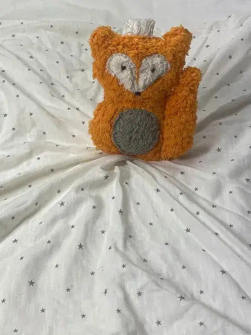 Bio Schmusetuch "Fuchs" aus 100 % GOTS-zertifizierter Bio-Baumwolle – handgemacht von PAT & PATTY