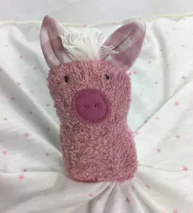 Bio Schmusetuch rosa Schwein – aus GOTS-zertifizierter Baumwolle, handgefertigt von PAT & PATTY