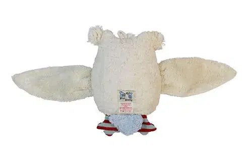 Weiche Bio-Spieluhr in Schnee-Eulenform – handgemacht und beruhigend zur Einschlafhilfe für Babys von PAT & PATTY