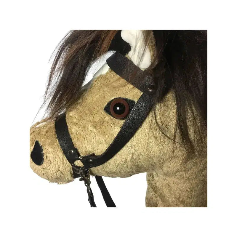 Handgemachtes Bio-Steckenpferd „Flicka“ in hellbraun – nachhaltiges Naturspielzeug für Kinder von PAT & PATTY