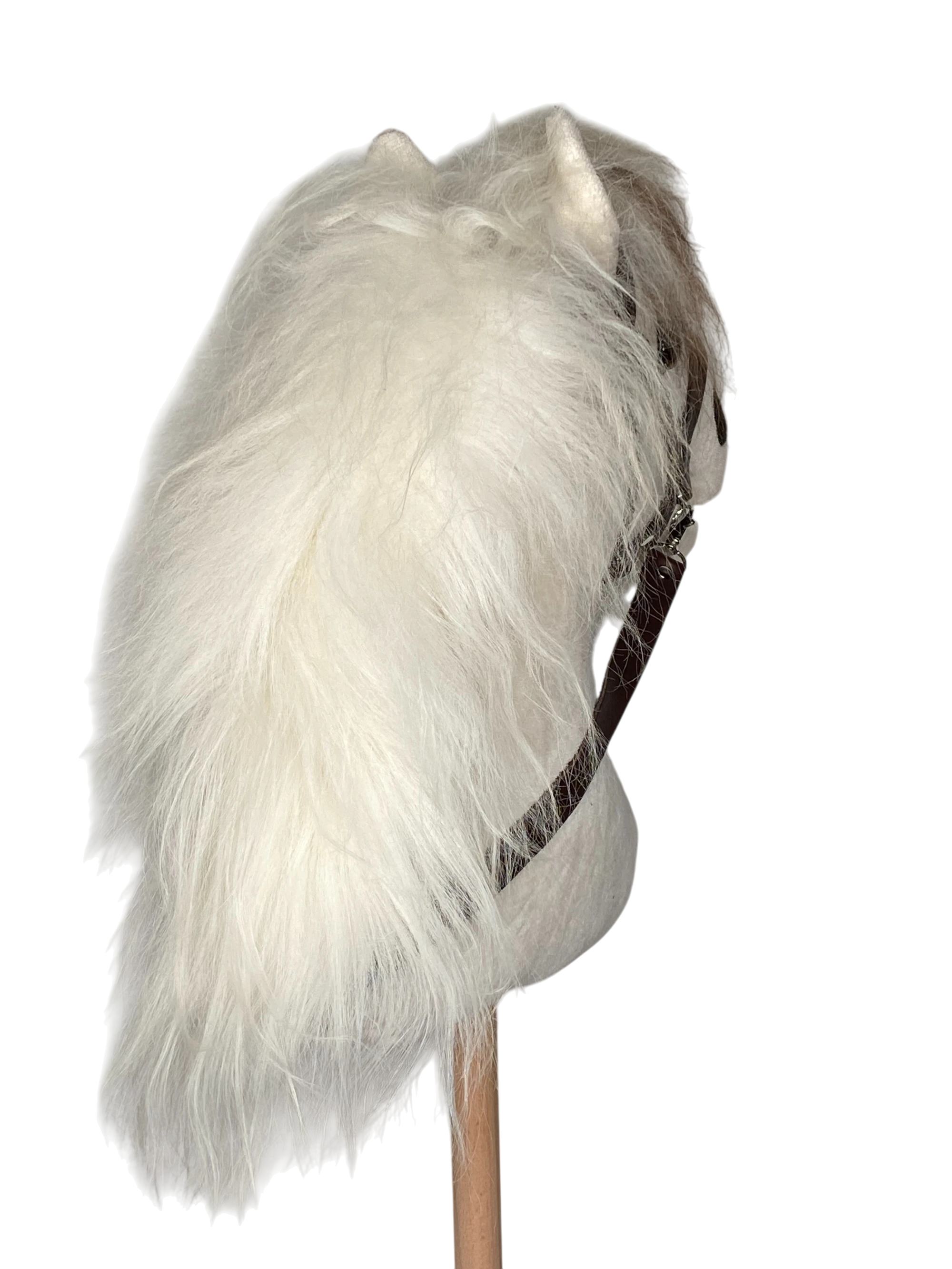 Bio Steckenpferd aus Baumwollsamt mit einem Gebiss