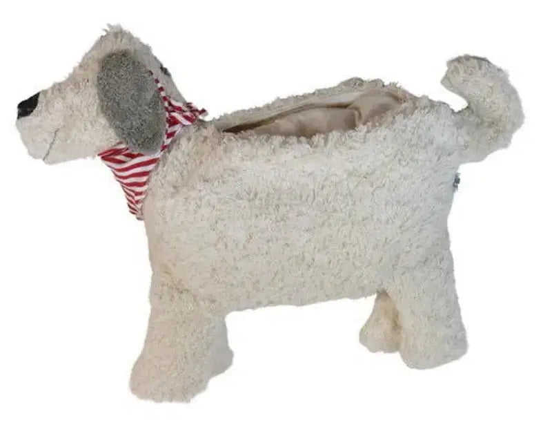 Handgemachtes Bio-Kuschelkissen in Hundform, naturweiß mit Inlett – weich, pflegeleicht und ideal für Babys von PAT & PATTY