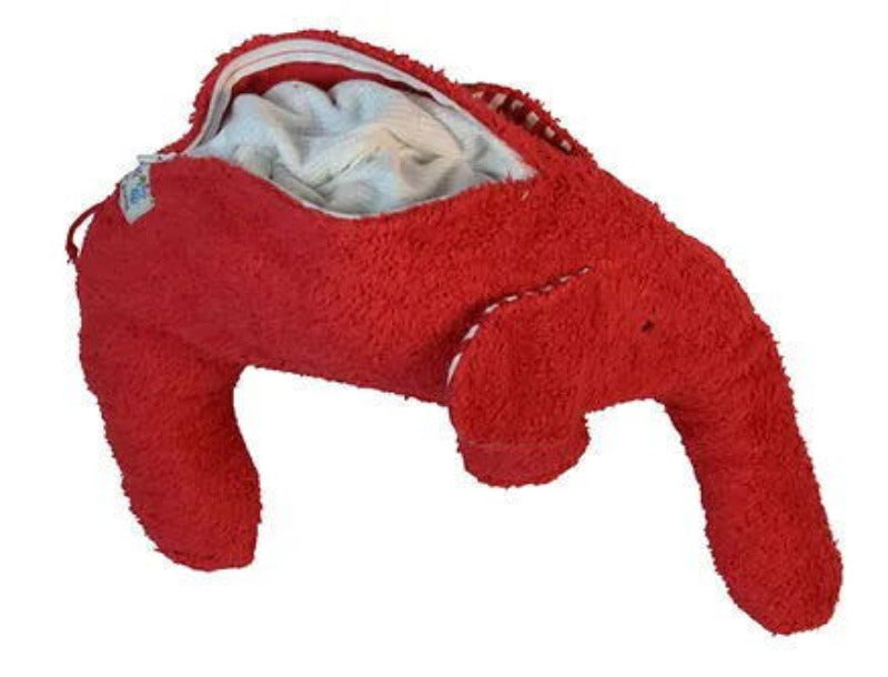 Bio Kuschelkissen Elefant rot mit eine Inlett aus Baumwolle  - PAT & PATTY