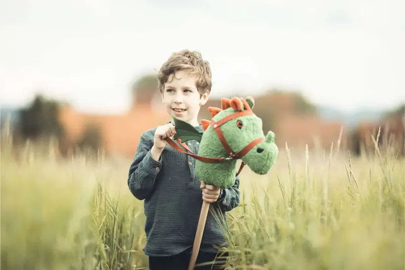 Bio Steckenpferd Steckendrache Tattie mit ein Kind