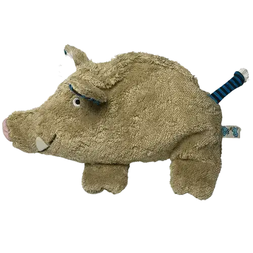 Bio Wärmekissen Wildschwein hellbraun beige waschbar