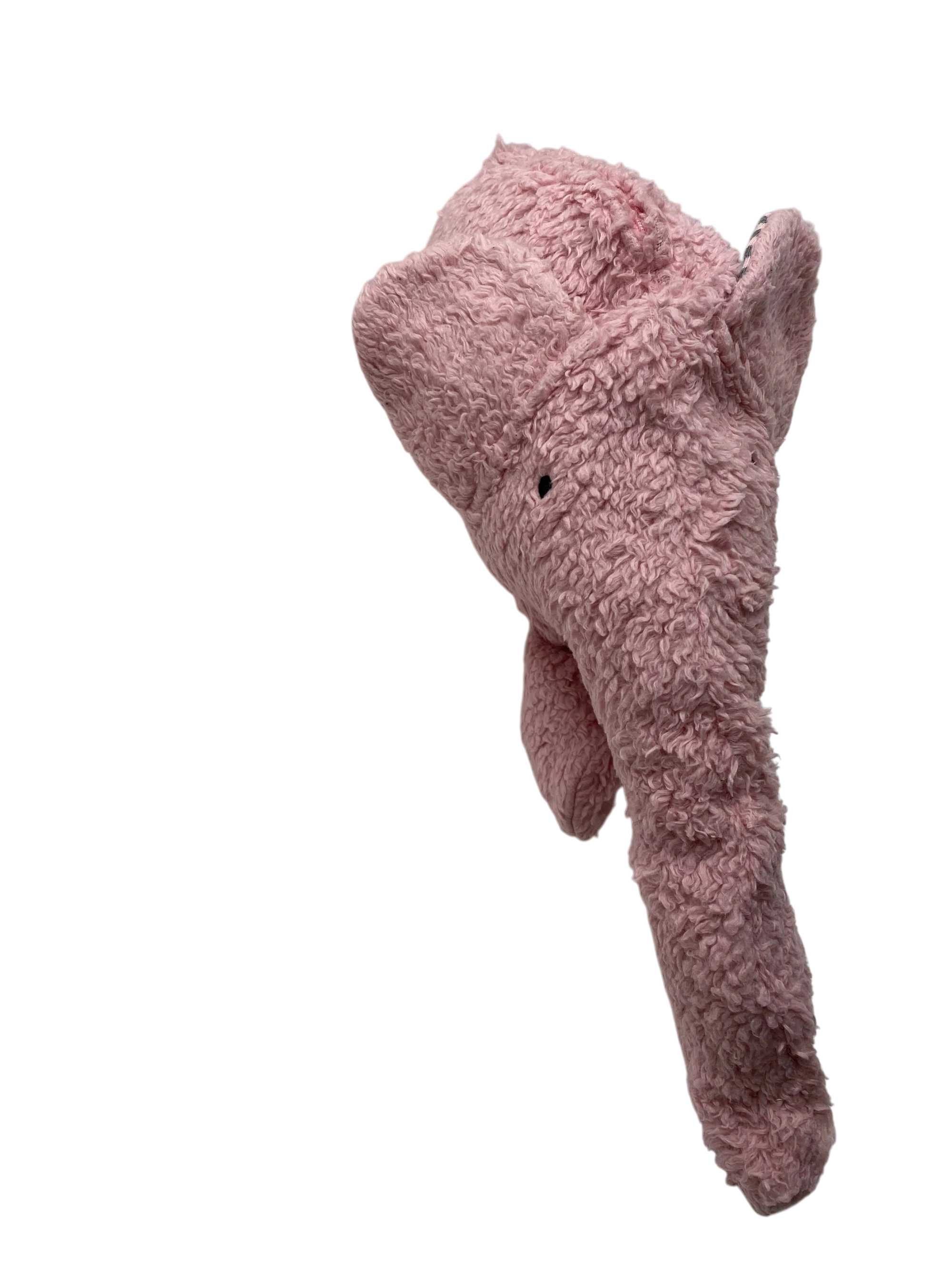 Bio Baumwollkissen Elefant aus rosa Plüsch mit Bio Spelzen