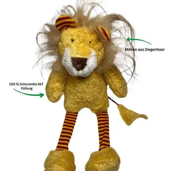 Kuscheltier Löwe Leo aus Bio-Baumwolle – handgefertigt und umweltfreundlich von PAT & PATTY