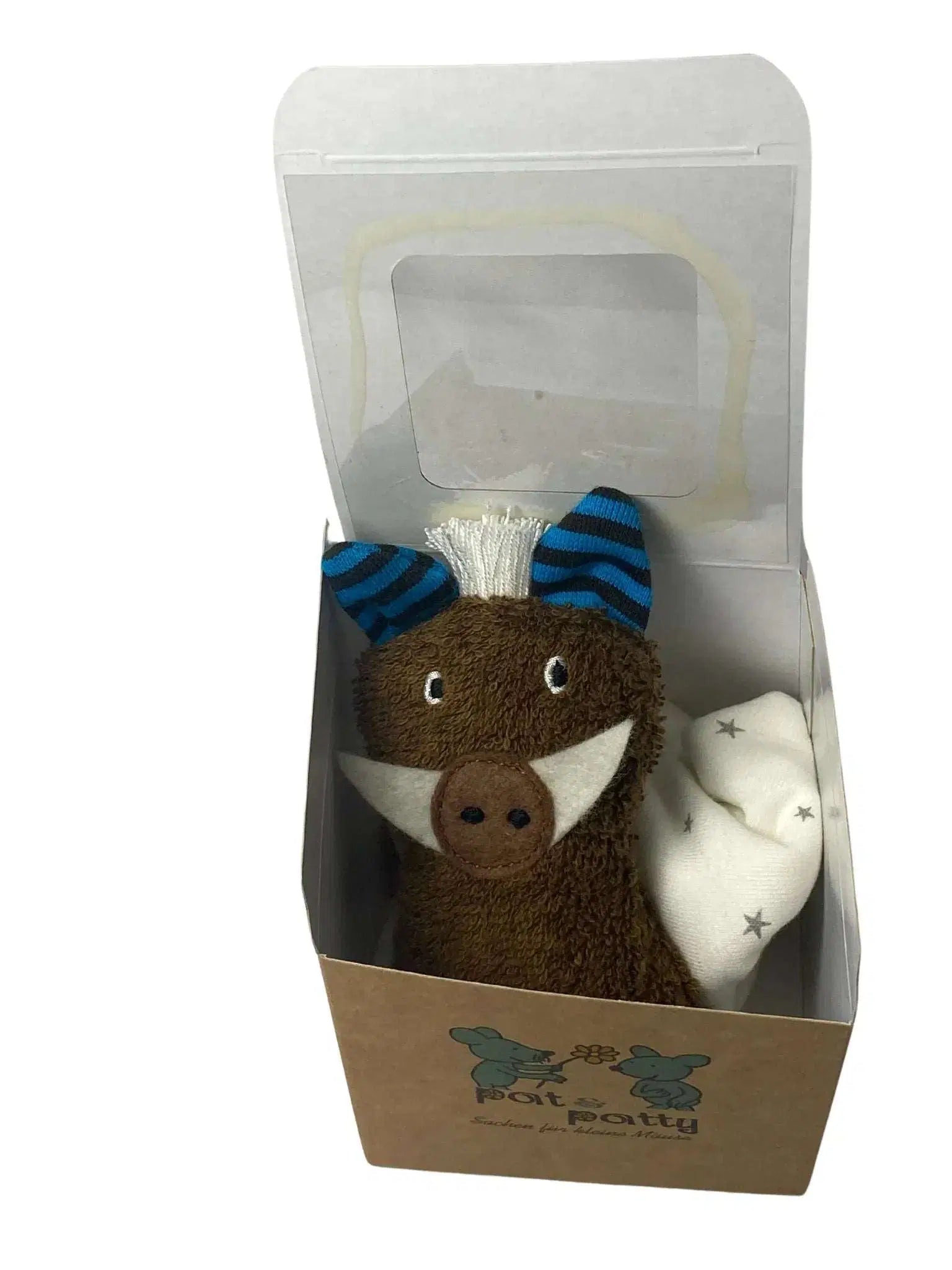Bio Kuscheltuch in Wildschwein-Design – GOTS-zertifiziertes Babyspielzeug von PAT & PATTY