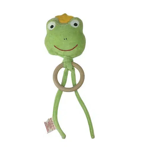 Märchenhafte Baby Rassel Mit Holz-Beißring – Froschkönig Design Von PAT & PATTY, Umweltfreundlich Und Geschenkbereit