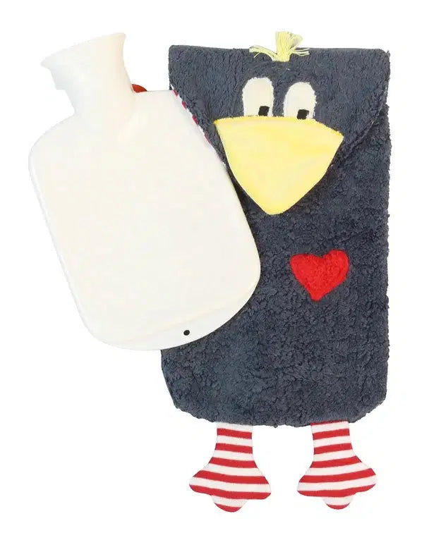 Bio-Wärmflasche in Rabenform, kuscheliges Design von PAT & PATTY