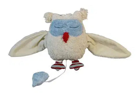 GOTS-zertifizierte Bio-Spieluhr in Schnee-Eulenform – handgemacht und beruhigend zur Einschlafhilfe für Babys von PAT & PATTY