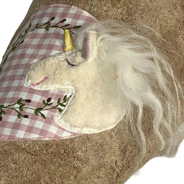 Schultüte mit Einhorn aus Stoff und weichem Plüsch – handgemachtes Einschulungsgeschenk von PAT & PATTY