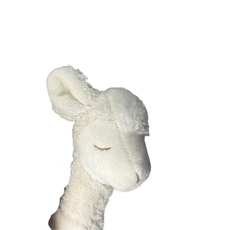 Naturweißes Wärmekissen in Alpakaform mit Kopfansicht aus Bio-Materialien von PAT & PATTY